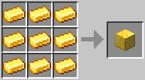 Cách chế tạo khối vàng trong minecraft