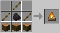 Cách chế tạo ra lửa trại trong minecraft